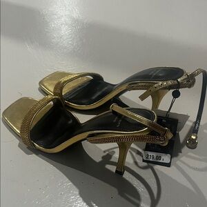 Massimo Dutti Gold Women's Heels